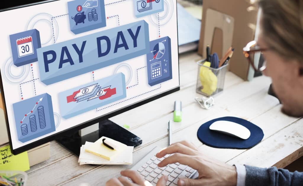 Pay day salary income paycheck wages payments concept